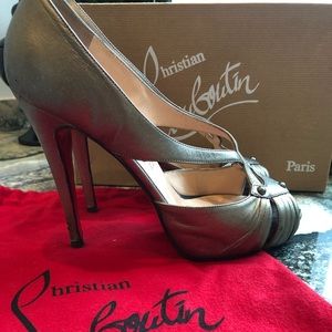 Christian Louboutin Heel Open Toe Sandal Gold